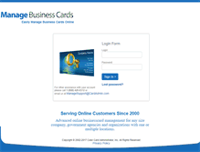 Tablet Screenshot of managebusinesscards.com